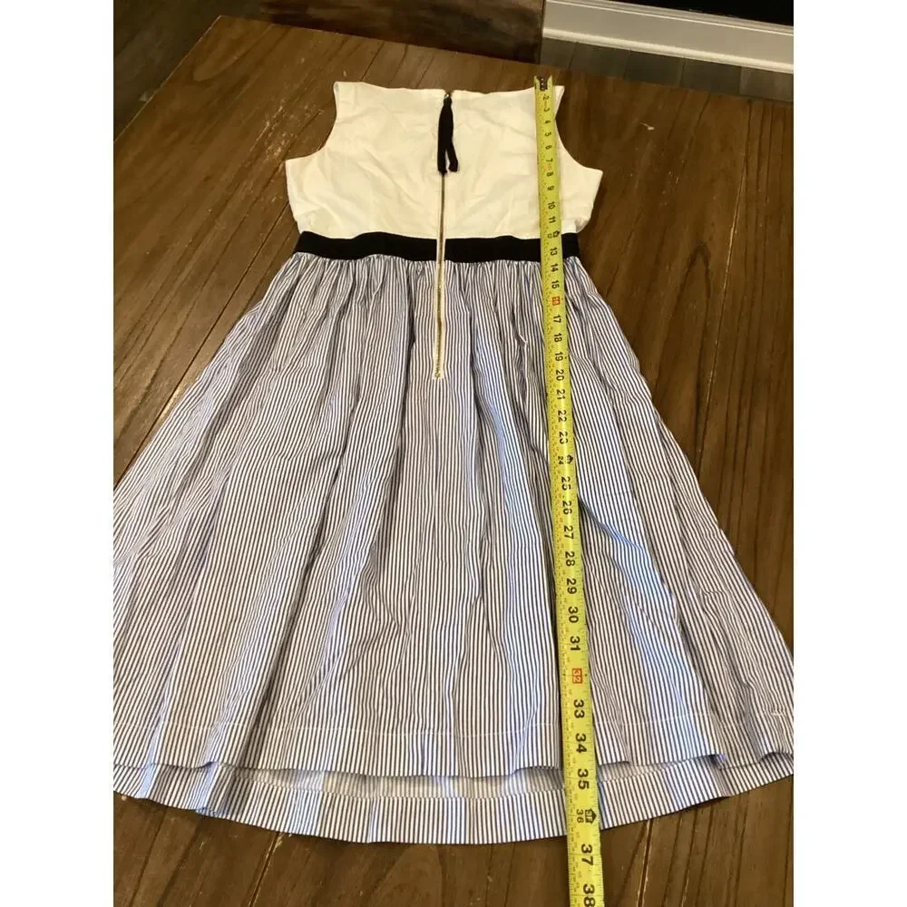 Kate Spade Broome Street Sleeveless Pinstripe Blue White Mini Dress Size 0